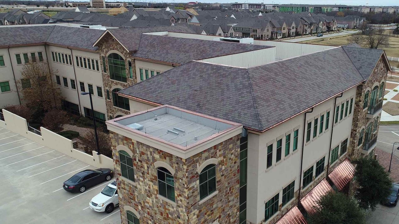 Elevated Commercial Roofing Town Square Project